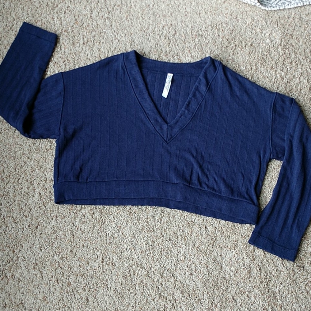 Free People Navy Blue Crop Top